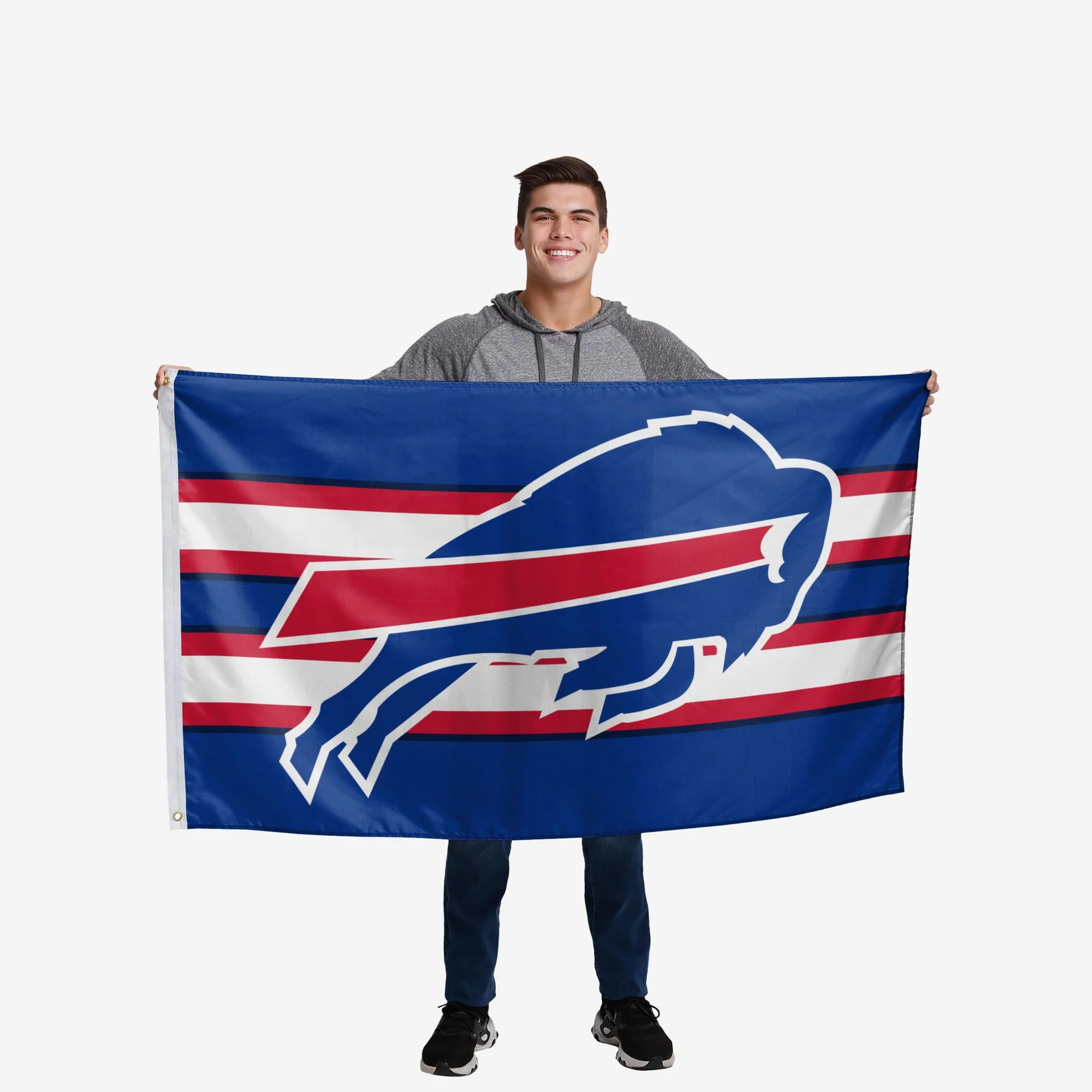 Bills fan holding flag