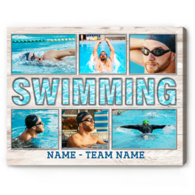 Swimming custom collage canvas