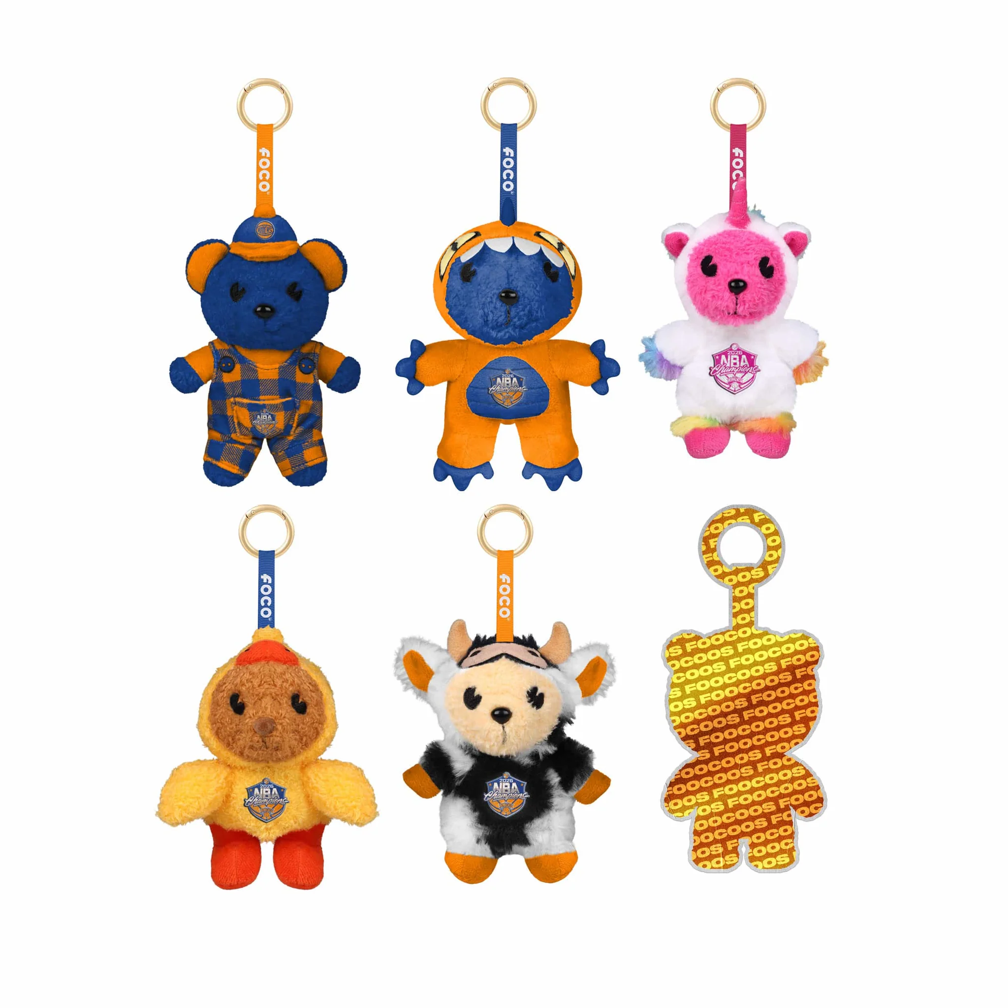 New York Knicks 2026 NBA Champions FOOCOOS Plush Bag Charm Keychain Blind Box Series 1