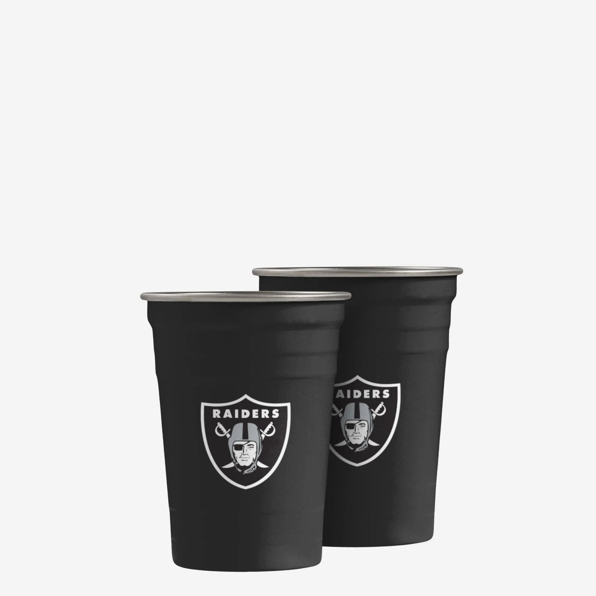 Las Vegas Raiders 2 Pack Reusable Stainless Steel 16 oz Tumbler Cup