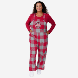 Ohio State Buckeyes Womens Plaid Bib Overalls